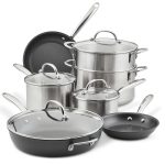 Rachel Ray 11- Piece Professional Hard-Anodized Nonstick and Induction Stainless Steel Cookware Set